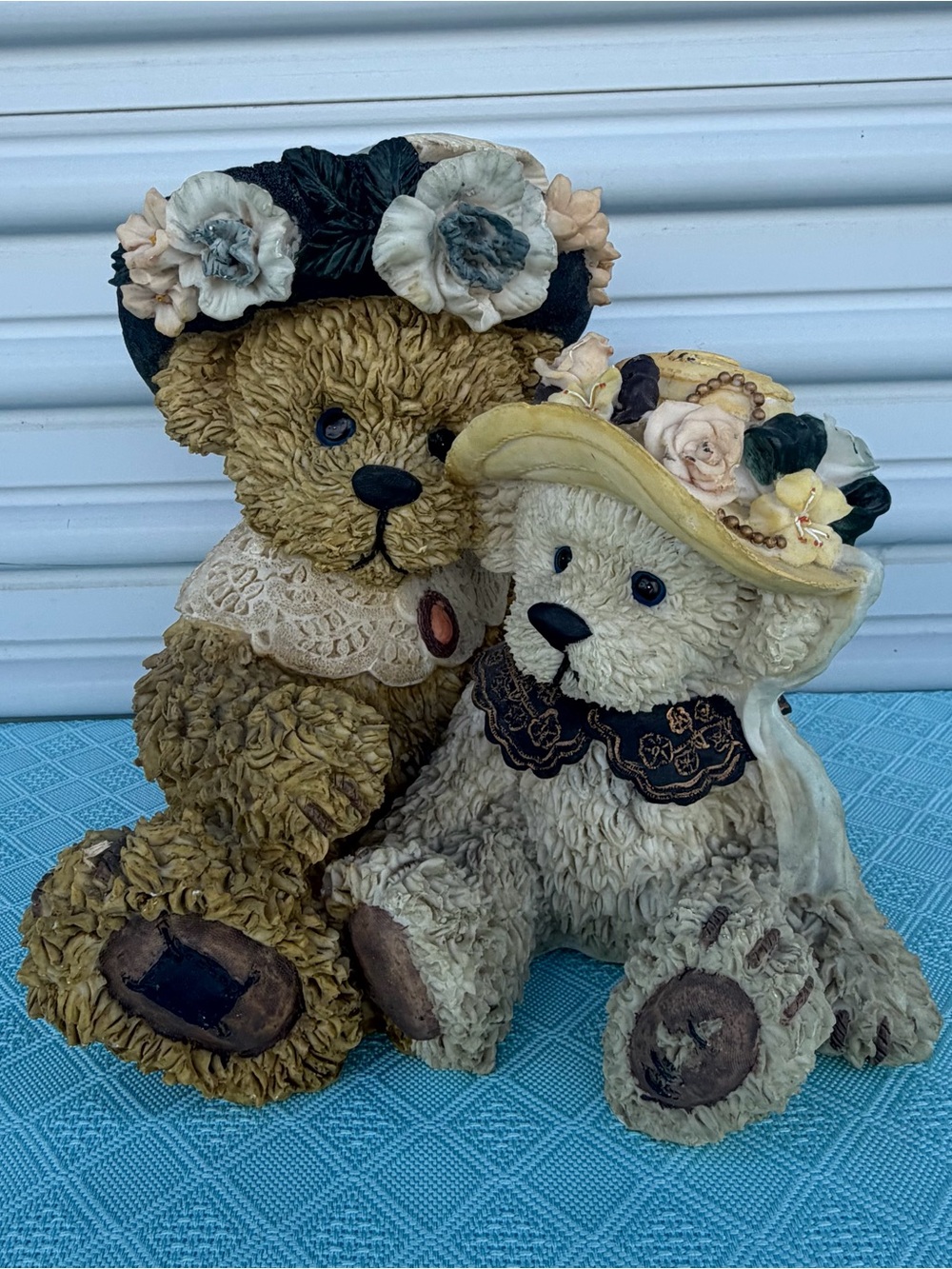 Vintage Young’s Mother & Daughter Style Teddy Bear Figurine – Victorian Ladies”
